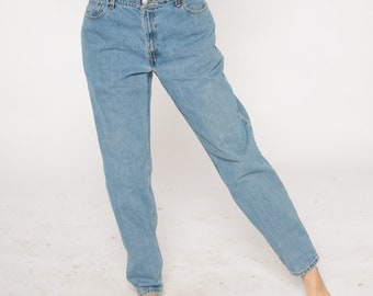 Levis 550 Jeans 90s High Waisted Levi Jeans Tapered Leg Blue Denim Pants Retro Basic Hipster Levi Strauss Vintage 1990s Large Long 33