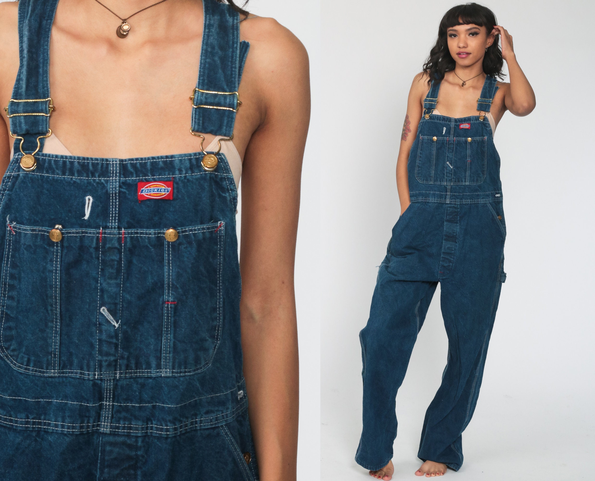 oversized denim overalls