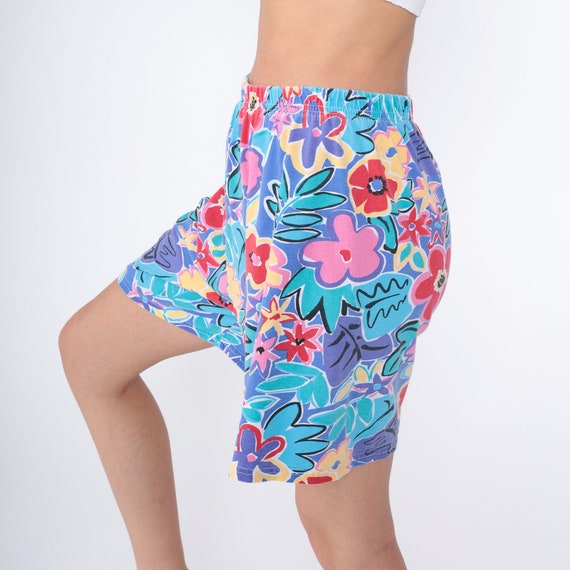 Tropical Floral Shorts 90s Wide Leg Shorts High W… - image 4