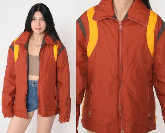 Reversible Ski Jacket 70s Puffer Jacket Rust Brow… - image 1