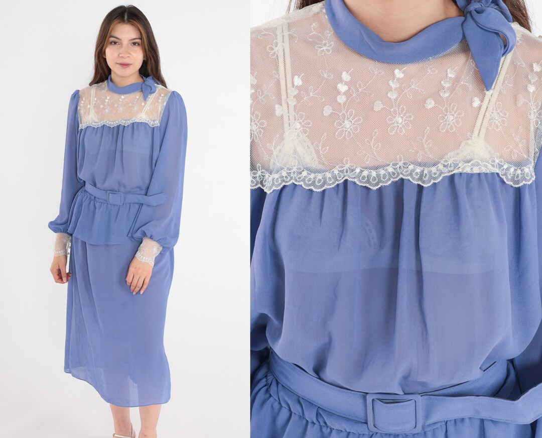 1980s Purple Gown with Ruched Bodice and Flutter Cap Sleeves