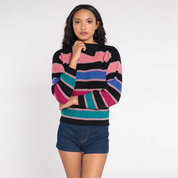 Pink and blue shop striped sweater