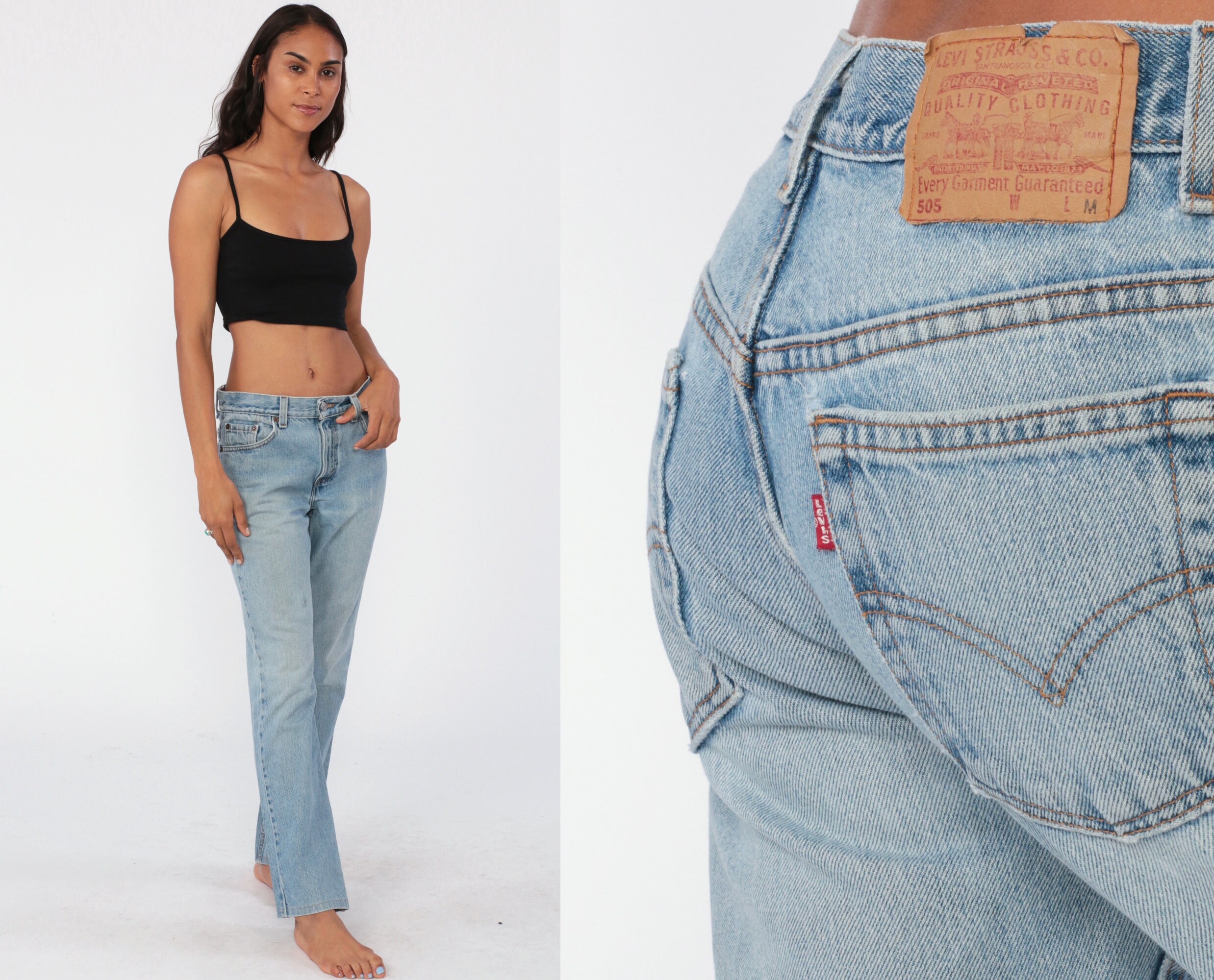 Levis Jeans 31 505 Baggy Jeans LEVI STRAUSS 80s Mom Jeans Denim Pants High Waisted Straight Leg Levi 1980s Vintage Medium