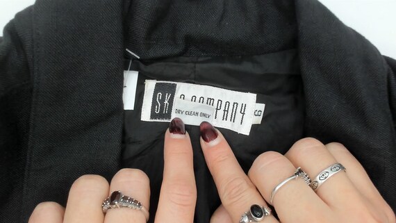 90s Black Blazer Two Button Front Professional Wo… - image 9