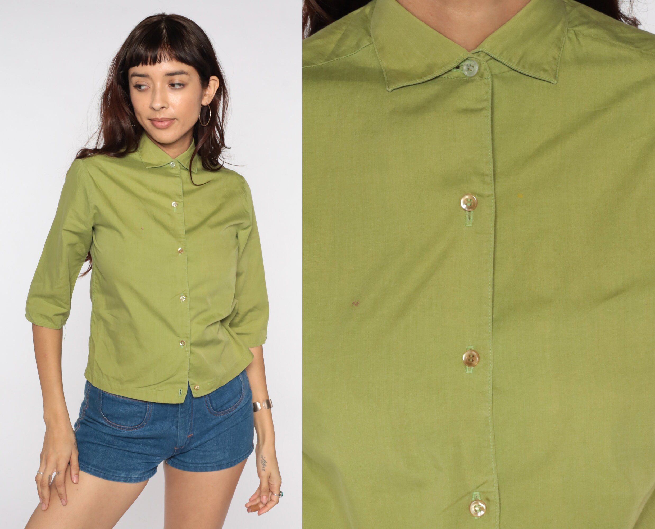 olive green button up shirt