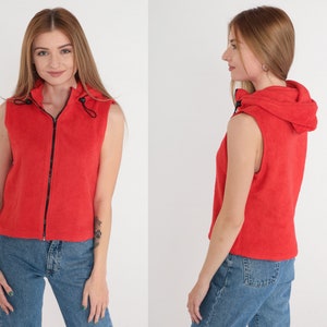 Fleece sleeveless hoodie clearance
