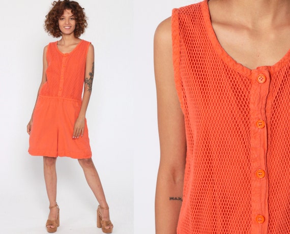 neon orange playsuit
