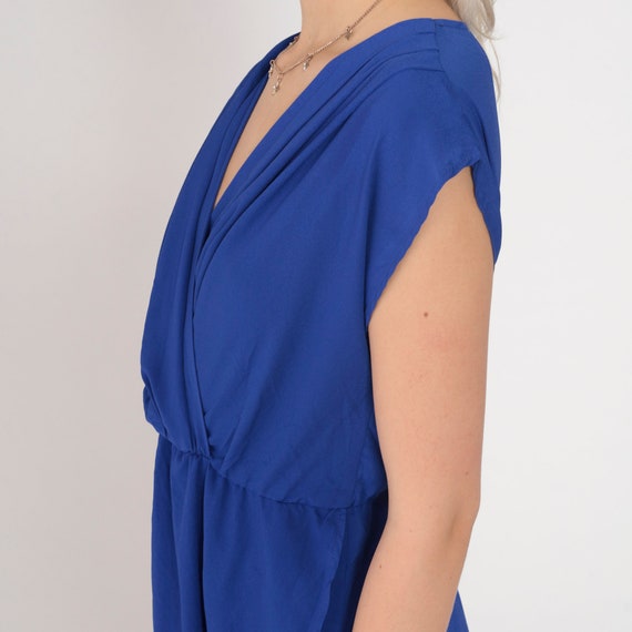 Blue Party Dress 90s Mini Dress Sleeveless Faux W… - image 5