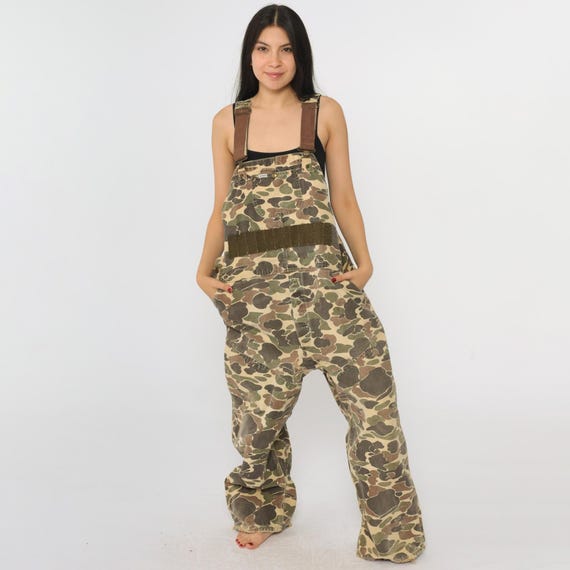 90s Carhartt Camo Overalls Vintage Camouflage Coveralls Cargo Dungarees Work Jumpsuit Pants Utility 1990s Men's Large