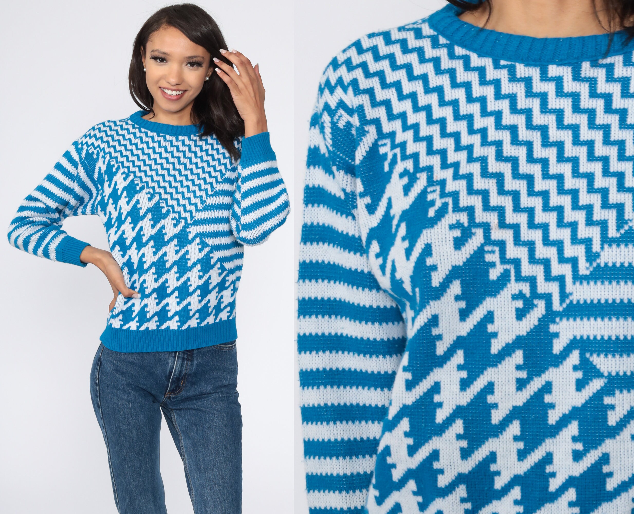 80s sweater tied around neck