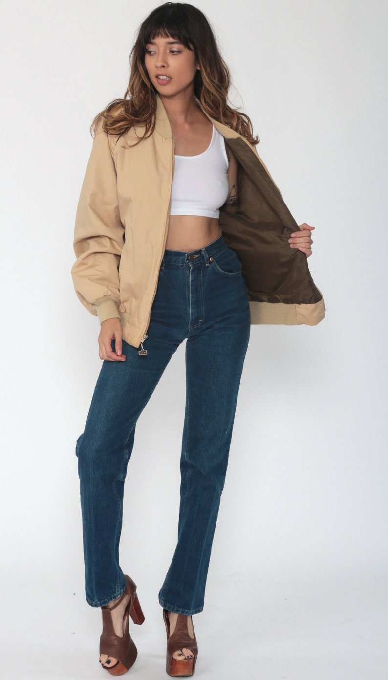 Tan Windbreaker Jacket 80s Plain Zip up Raglan Sleeve Etsy