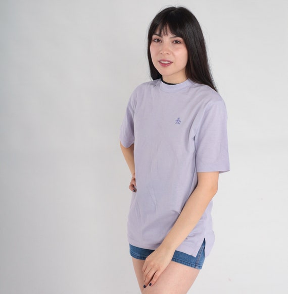 80s Munsingwear Shirt Lavender T-Shirt Embroidere… - image 4