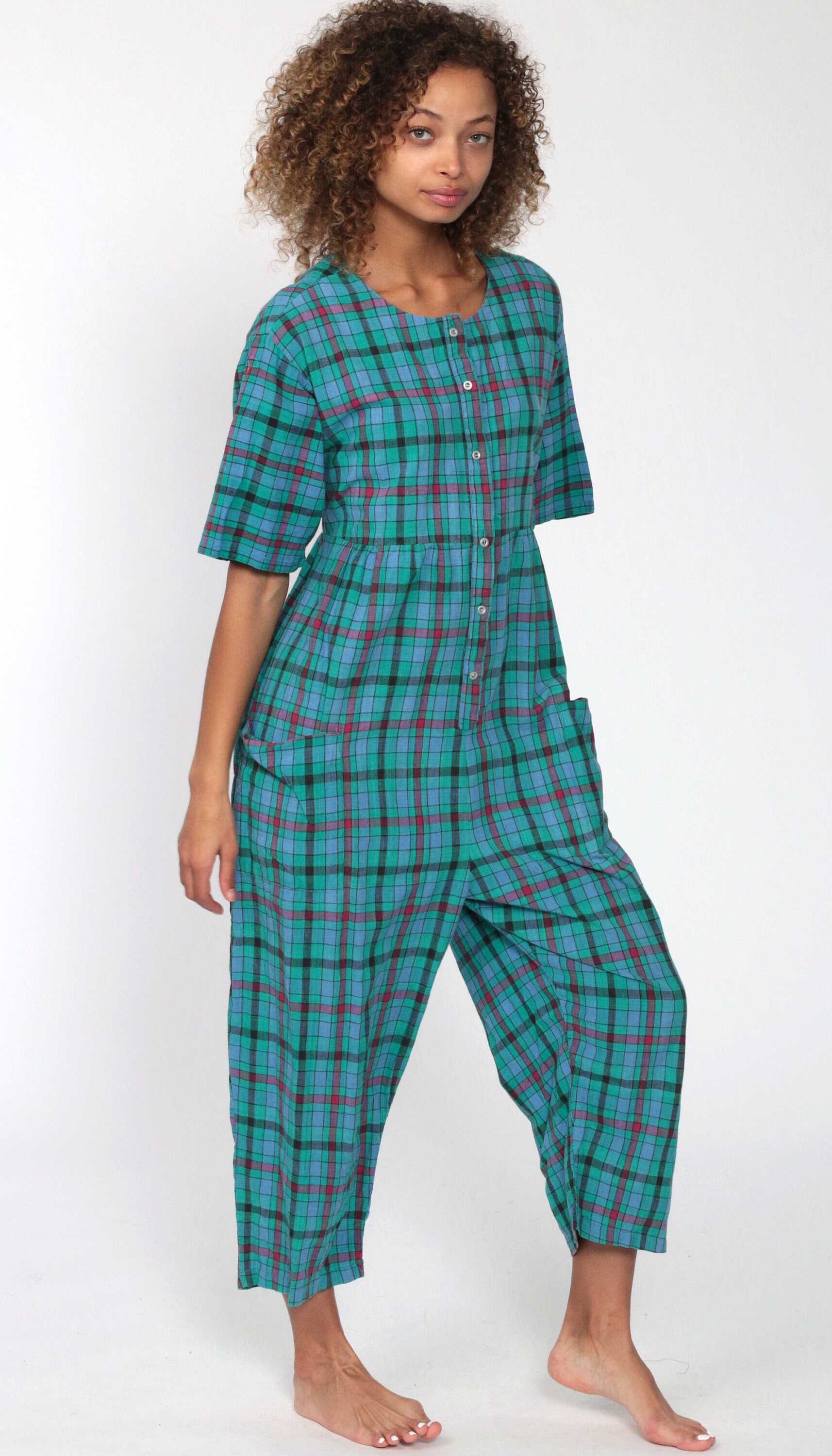 plaid jumpsuit