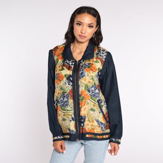 Floral windbreaker with printed logo main image 0