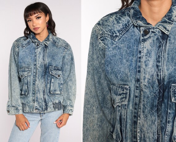 90s Denim Jacket ACID WASH Jean Jacket 