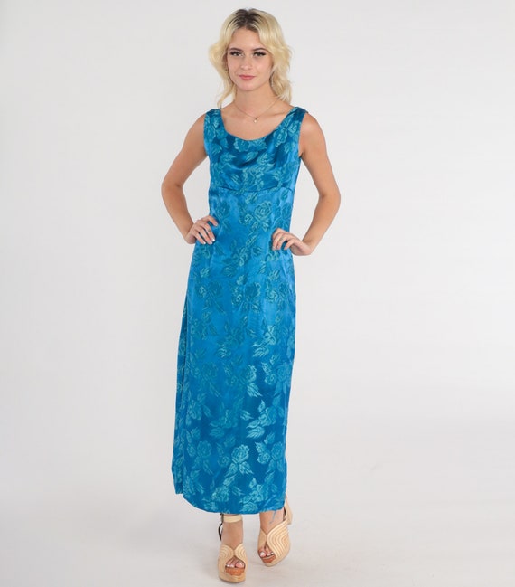 Brocade Party Dress 60s Maxi Dress Formal Party D… - image 2