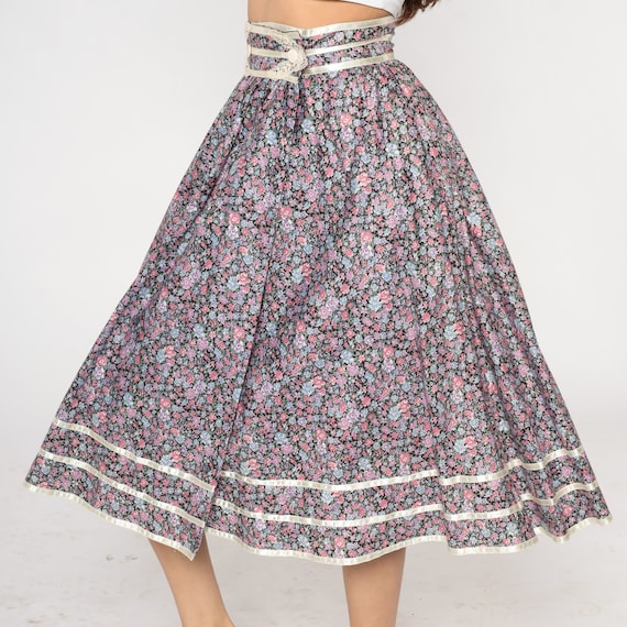 Gunne Sax Skirt 70s Foral Prairie Skirt Calico Mi… - image 3