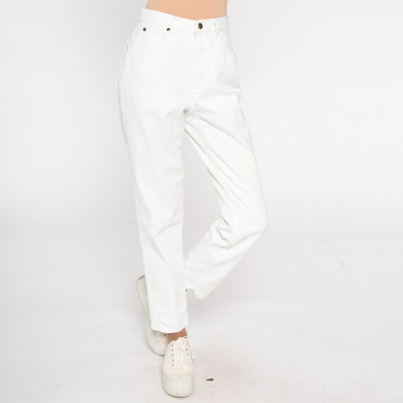 Vintage Tapered Jeans 90s White Jeans Liz Claiborne Tapered Mom Jeans Slim Fit Jeans Denim Pants 1990s Jeans Small Medium 28