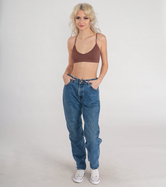 Levis 550 Jeans 90s High Waisted Levi Jeans Tapered Leg Blue Denim Pants Retro Basic Streetwear Levi Strauss Vintage 1990s 11 Long Large 31