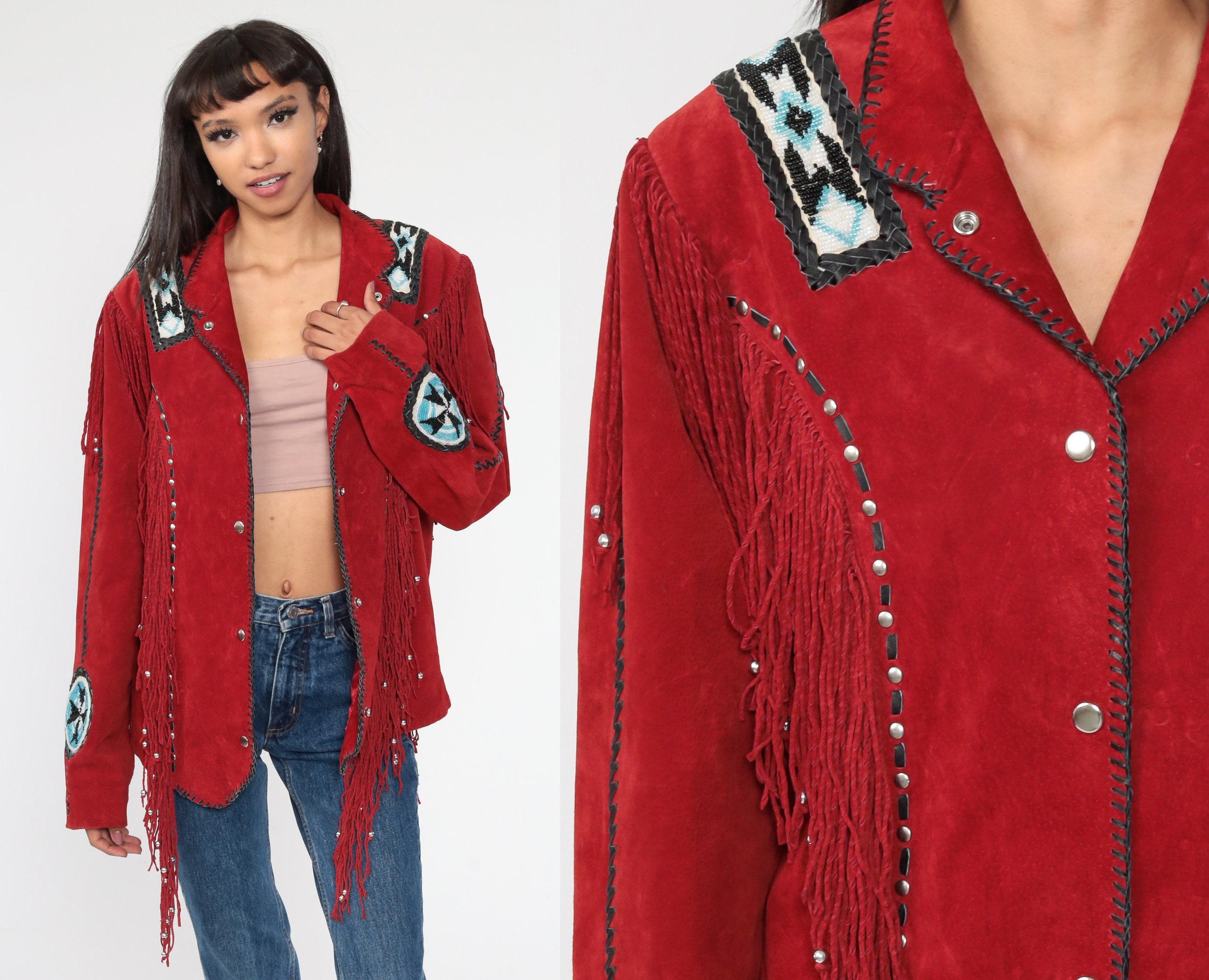 red suede fringe jacket