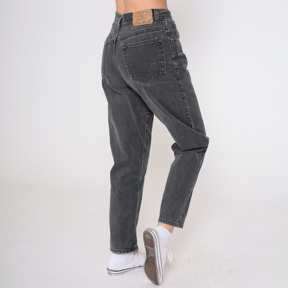 Eddie Bauer Jeans 90s Charcoal Faded Black Jeans Straight Leg Jeans Denim Pants High Waist Jeans 1990s Vintage Ankle Small 28 Petite