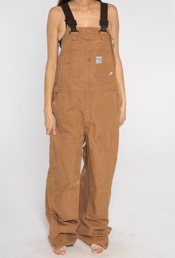 Brown Carhartt Overalls Y2K Streetwear Cargo Dungaree… Gem