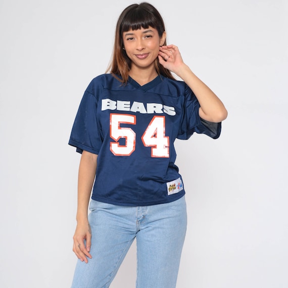 Vintage Chicago Bears Jersey 90s Majestic Football T Shirt Number 54 Scott Custom Jersey Nylon Mesh 1990s Sports Navy Blue Small Medium