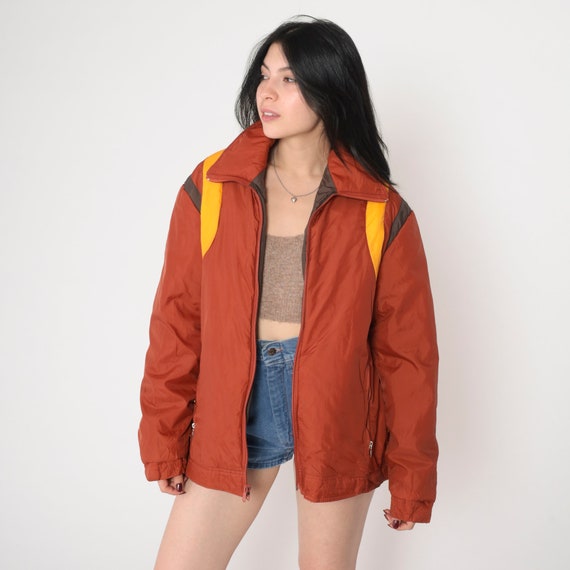 Reversible Ski Jacket 70s Puffer Jacket Rust Brow… - image 2