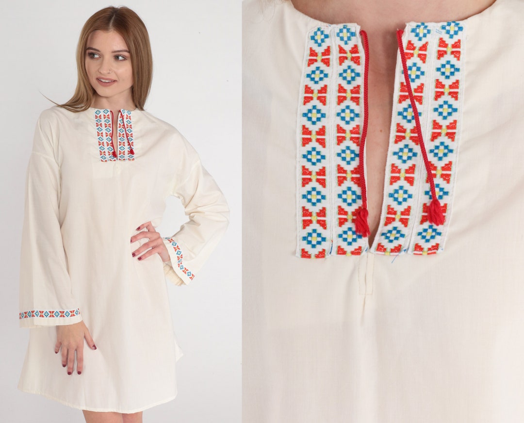 70's Off White Maxi Hippie Dress main image 0
