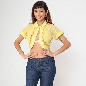 Upcycled 60's Floral Fabric Bolero Jacket Sz S - Etsy