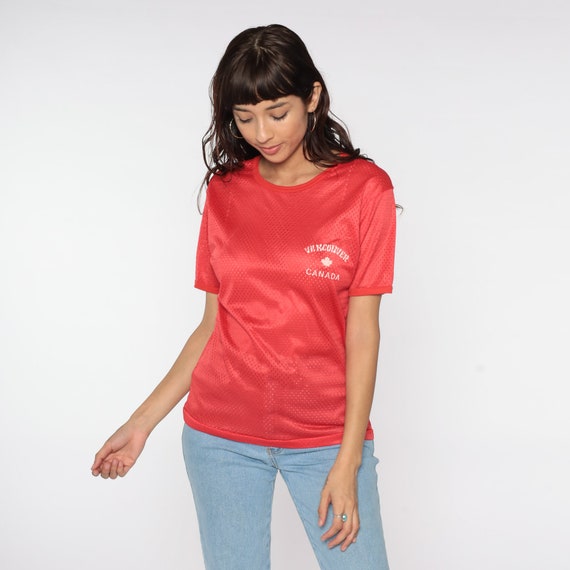 Vancouver Canada Shirt Sheer Mesh Shirt 80s BC Je… - image 2