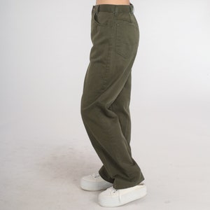 Olive Green Pants 90s Osh Kosh B'Gosh Work Pants High Waisted Rise Straight Leg Workwear Utility Basic Plain Pants Vintage 1990s Medium 30 image 4