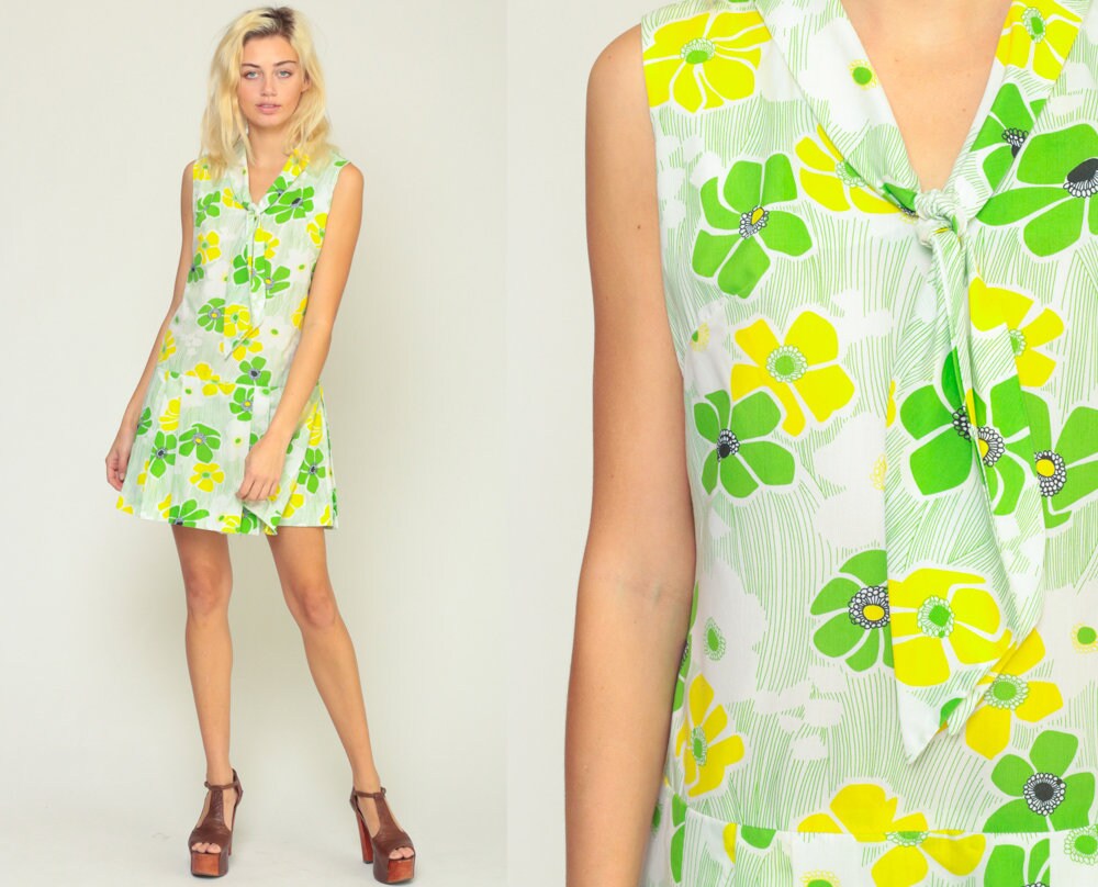 60s Mod Dress Scooter Dress Drop Waist 