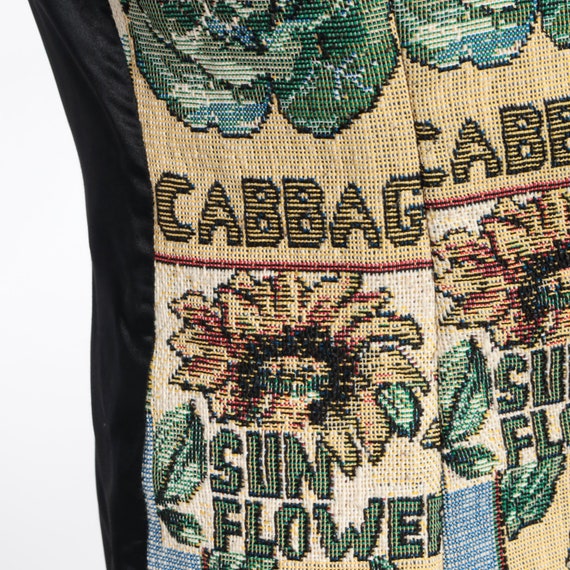 90s Tapestry Vest Vegetable Garden Shabby Chic Ve… - image 5