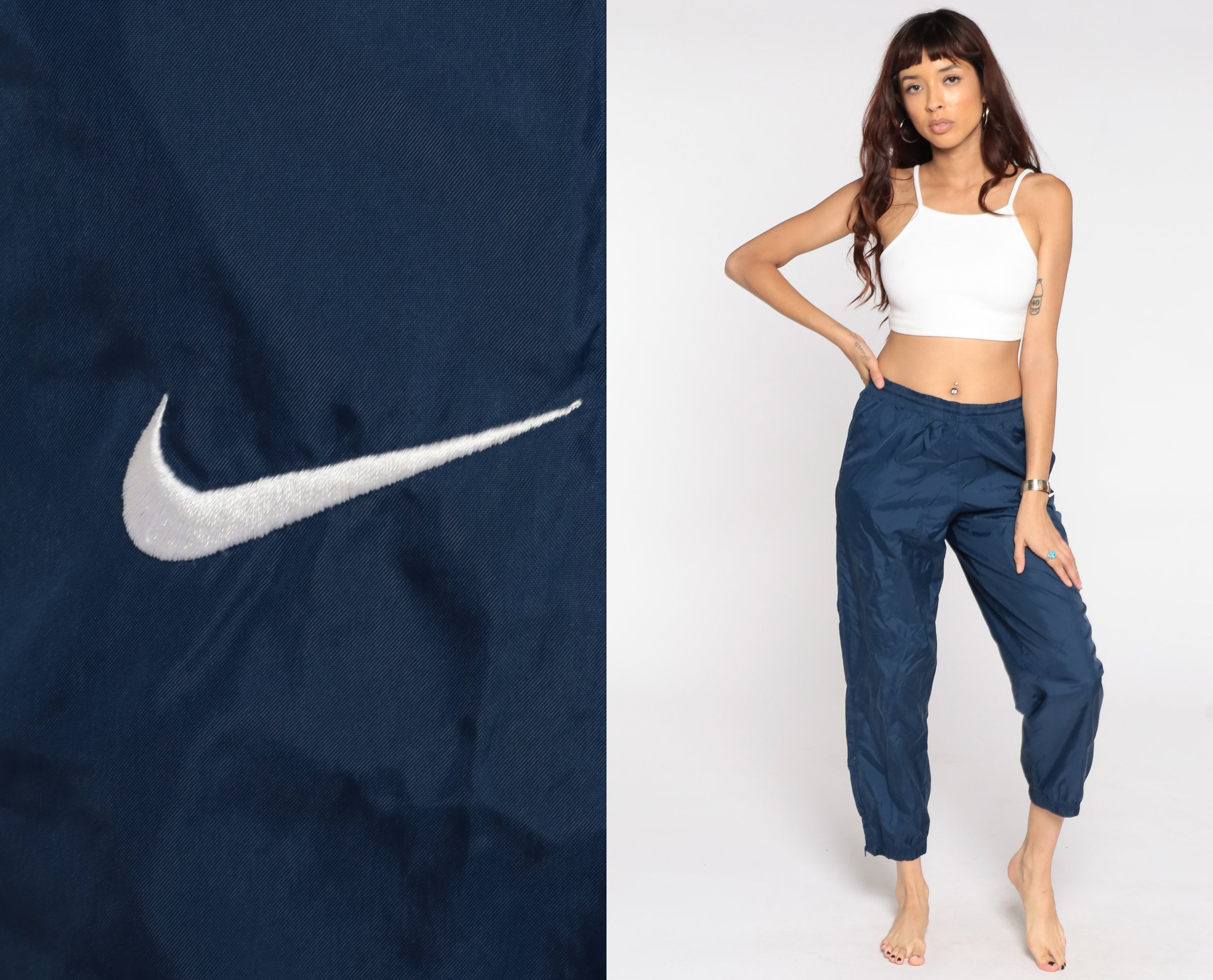 NIKE Track Pants 90s Blue Joggers Baggy