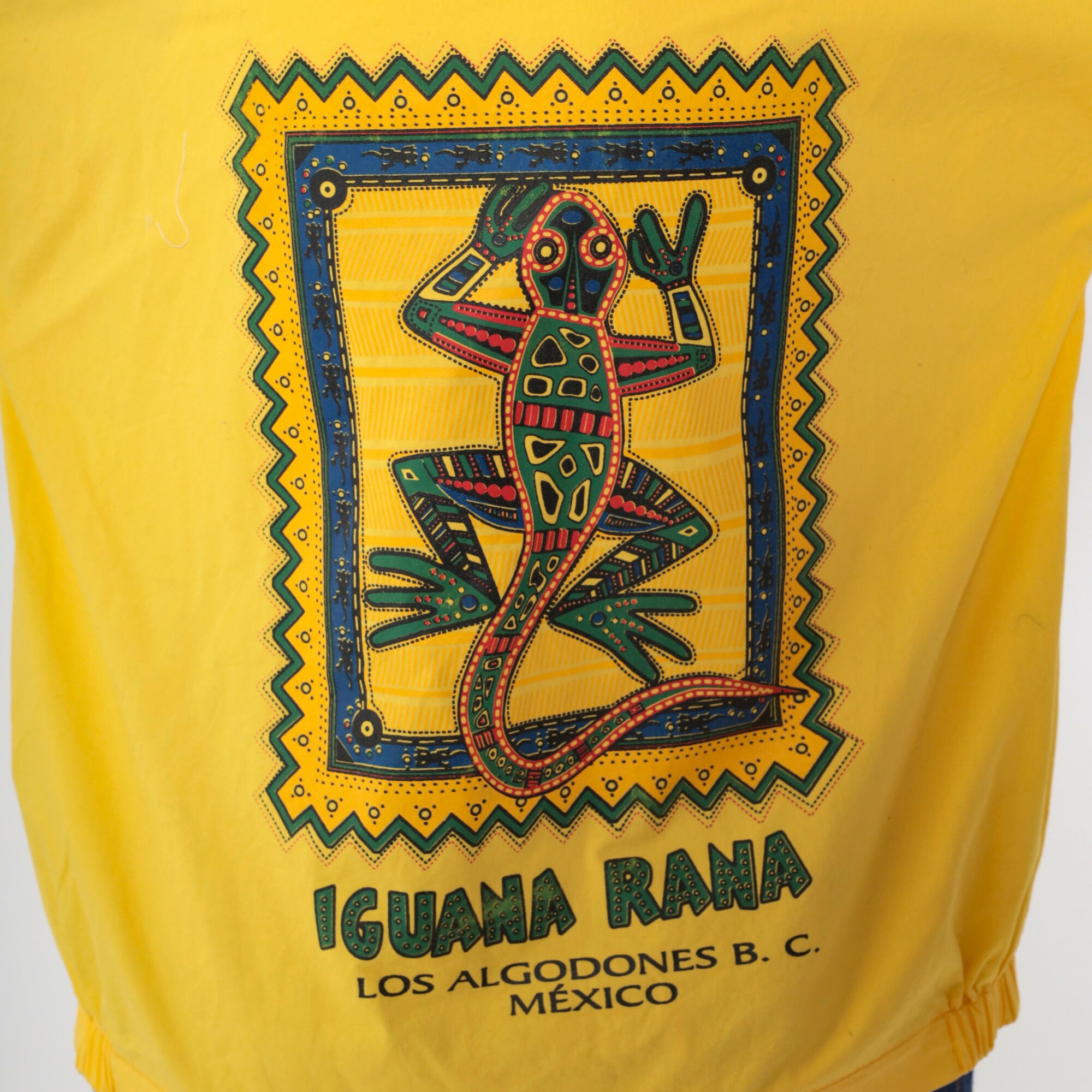 Mexico Jacket 90s Yellow Hooded Windbreaker Los Algodones BC
