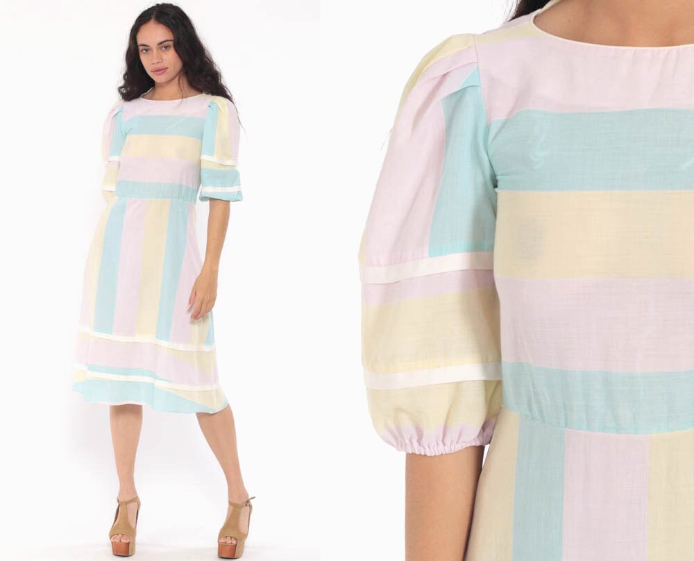 pastel striped dress