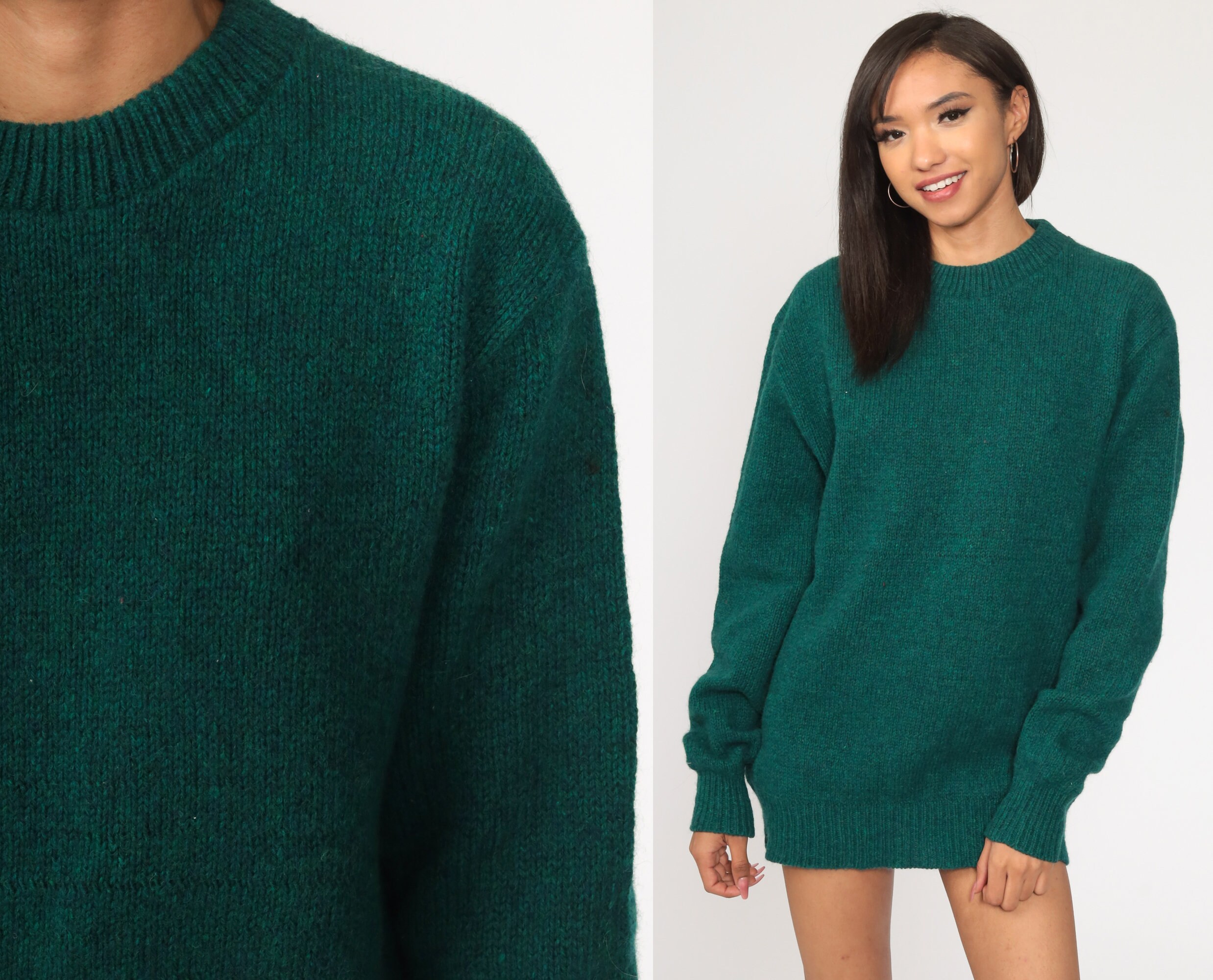 plain green jumper