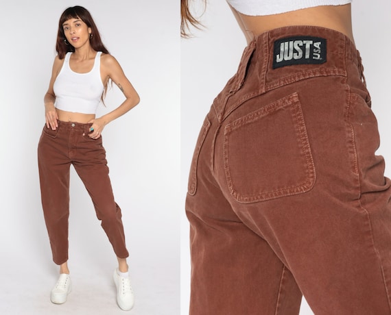 Buy Brown Mom Jeans Colored Jeans 90s Jeans Color High Waist Jeans