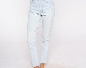 90s Guess Jeans High Waisted Tapered Jeans Retro Light Stone Wash Denim Pants Boho Grunge Mom Jeans Hippie Summer 1990s Vintage Small S