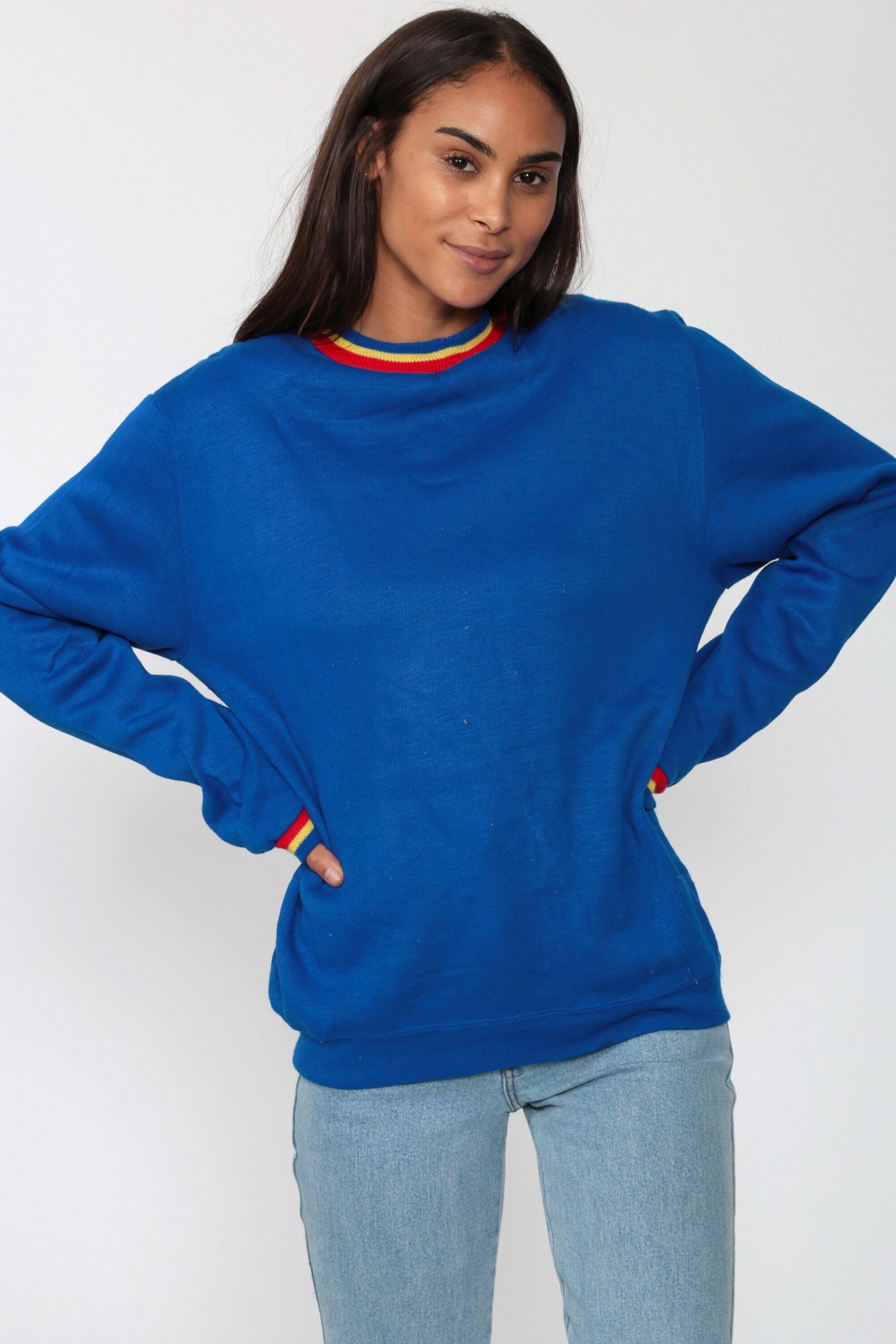 black royal blue sweatshirt