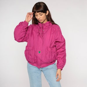 Hot Pink Windbreaker 90s Gitano Zip Up Jacket Retro Bright Streetwear Warm Up Sports Activewear Sportswear Streetwear Vintage 1990s Medium M
