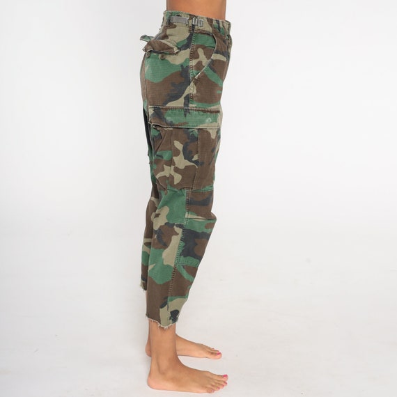 Camo Army Capri Pants 90s Cargo Pants Military Combat… Gem