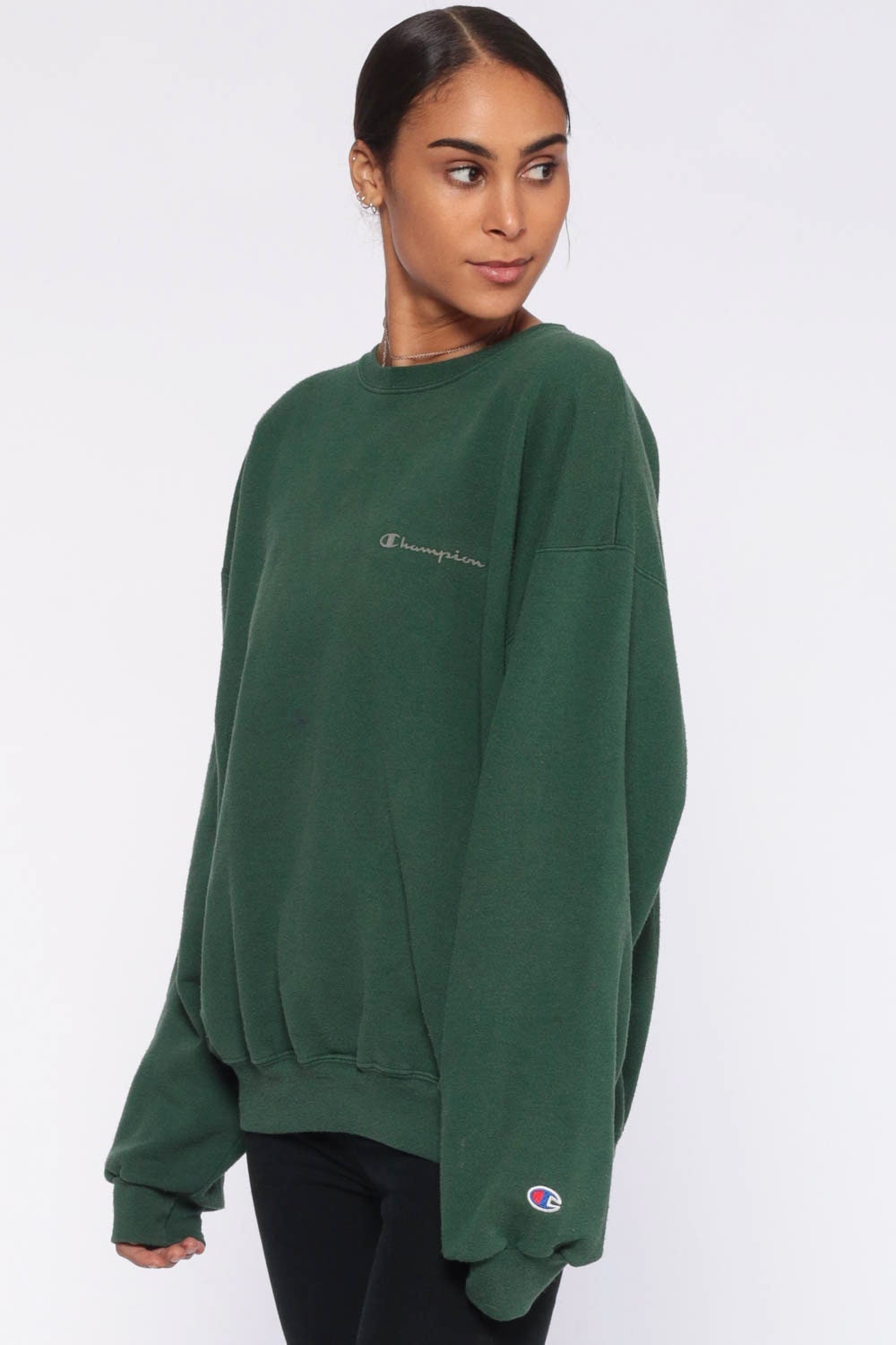 sage green champion crewneck