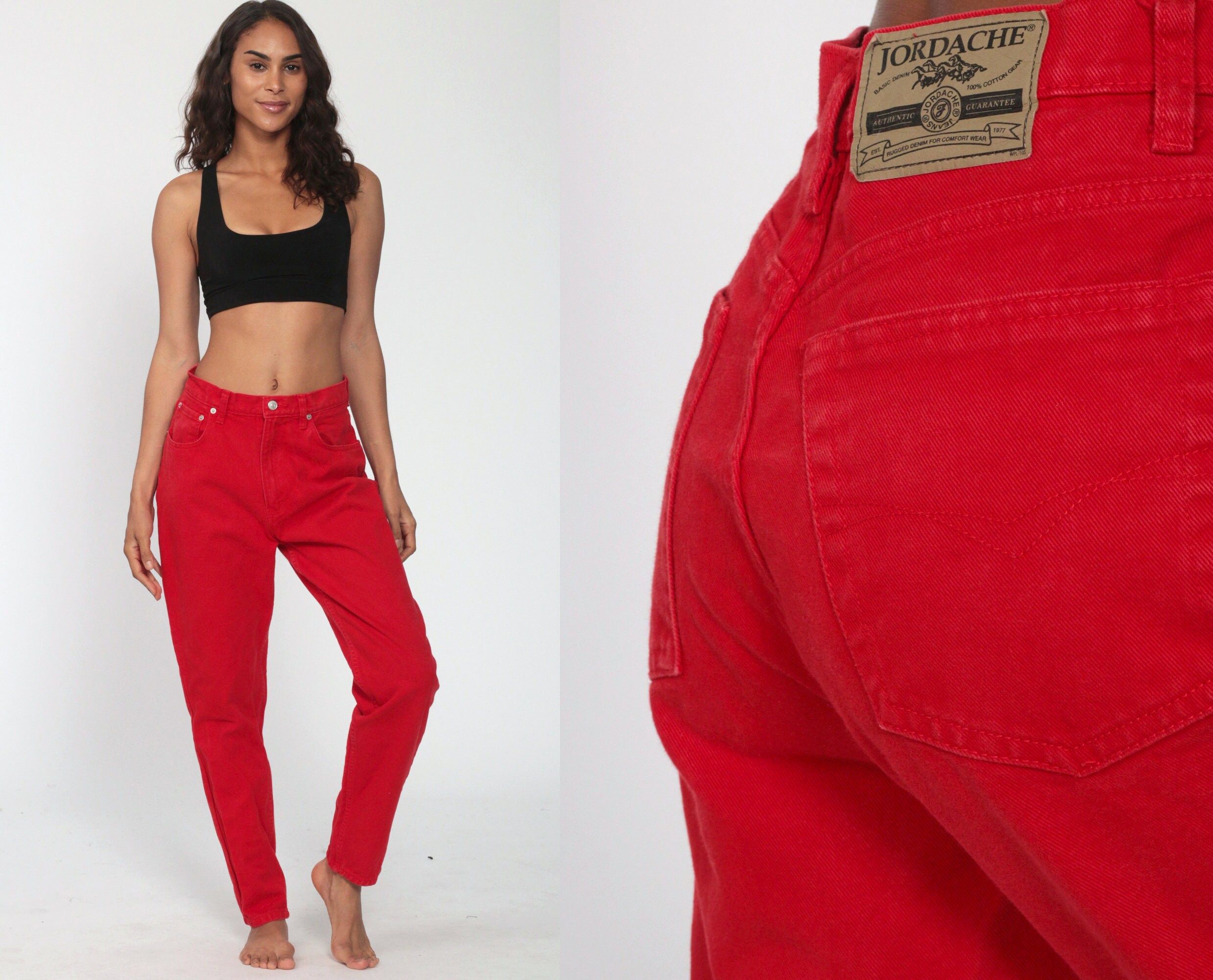 Red Jordache Jeans 29 -- High Waisted 