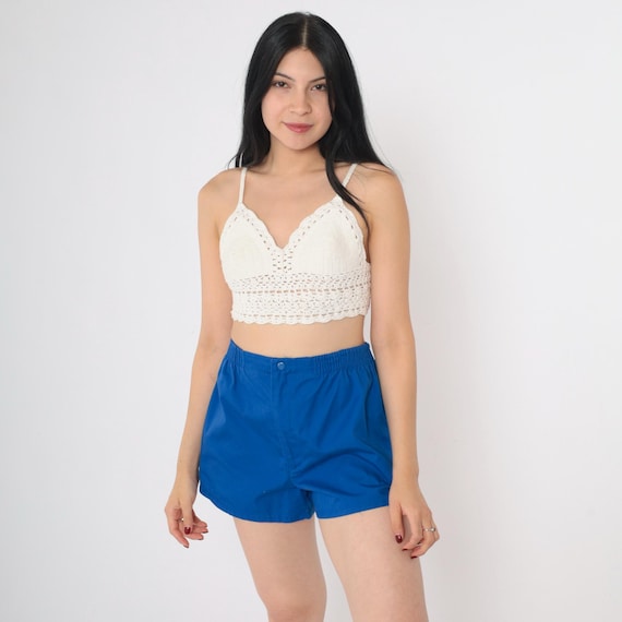 Vintage 80s Shorts 80s Royal Blue Athletic Shorts Surf Shorts Retro Shorts Plain Surfer Shorts Elastic Waist Bottoms 1980s Medium Large