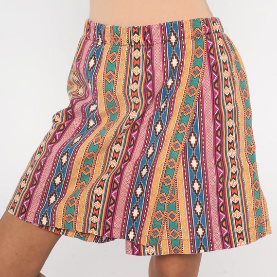 90s Mini Skort Southwestern Geometric Print Skirt… - image 4