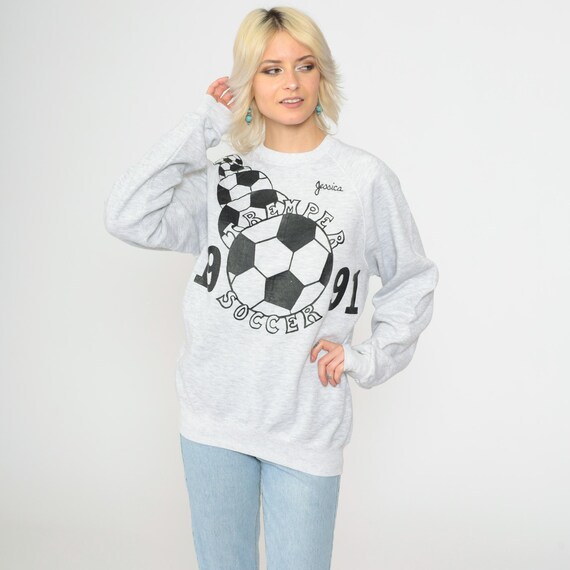 1991 Tremper Soccer Sweatshirt 90s Kenosha High School Heather Grey Jessica Wisconsin Varsity Crewneck 1990s Vintage Raglan Sleeve Large xl