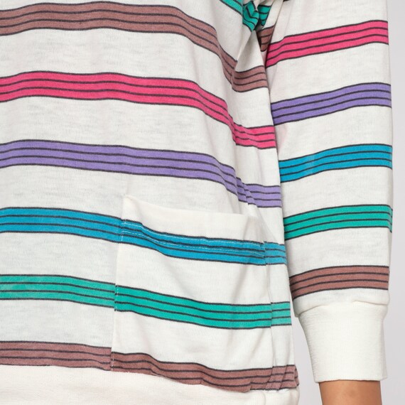 Striped Rainbow Shirt 80s Shirt Striped Blouse Sl… - image 6