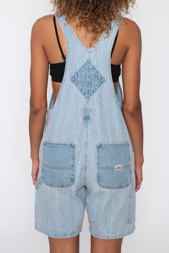 Bib Overalls 90s Denim STRIPED Shorts 